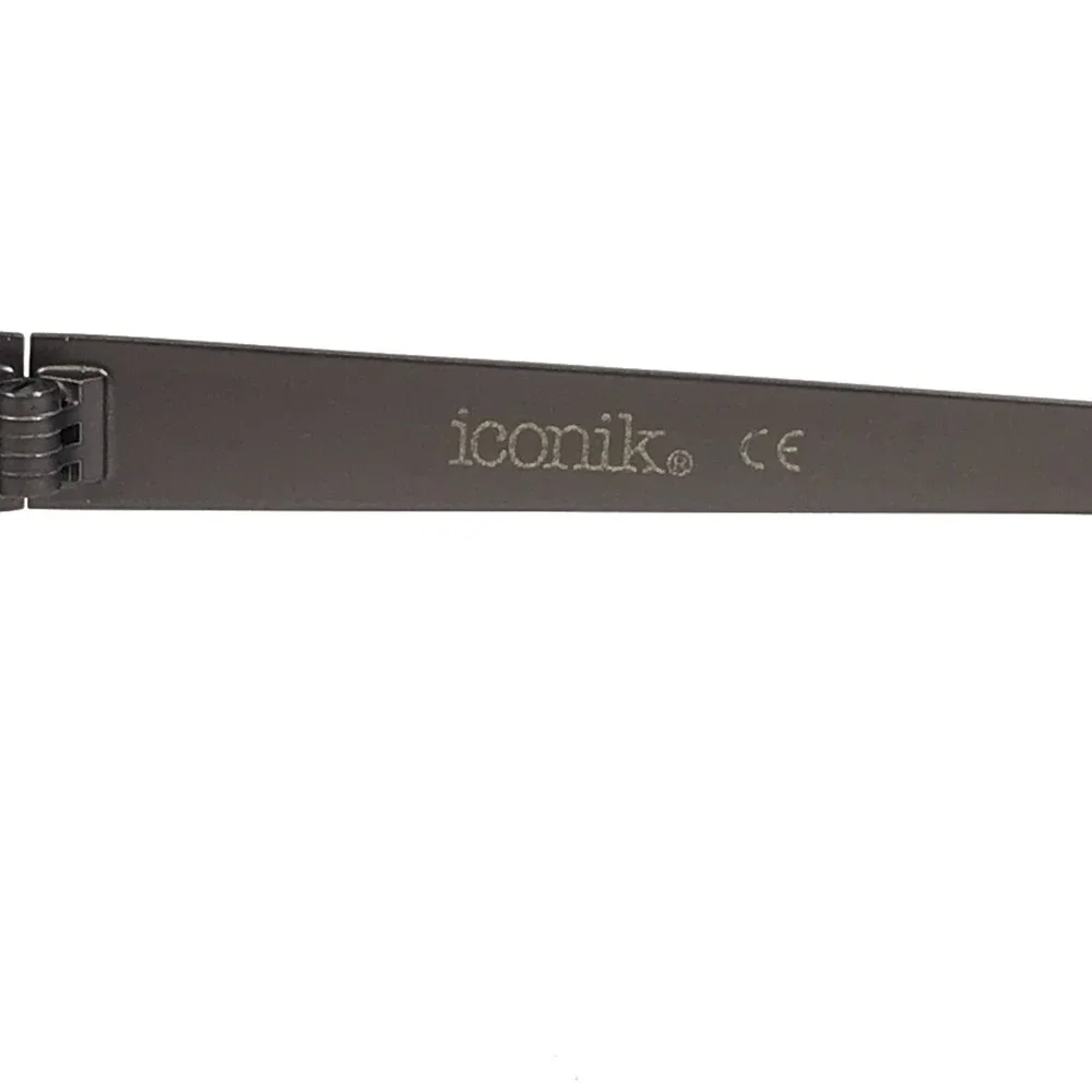 Iconik Eyeglasses Frames Hudson C02 Gunmetal Grey Rectangular Full Rim 57-16-145